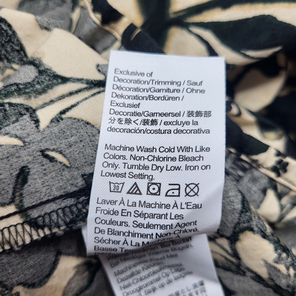 J Crew Meadow Dress Cotton Poplin Floral Black Tan Smock Puff Sleeve XL Tall - Picture 12 of 12